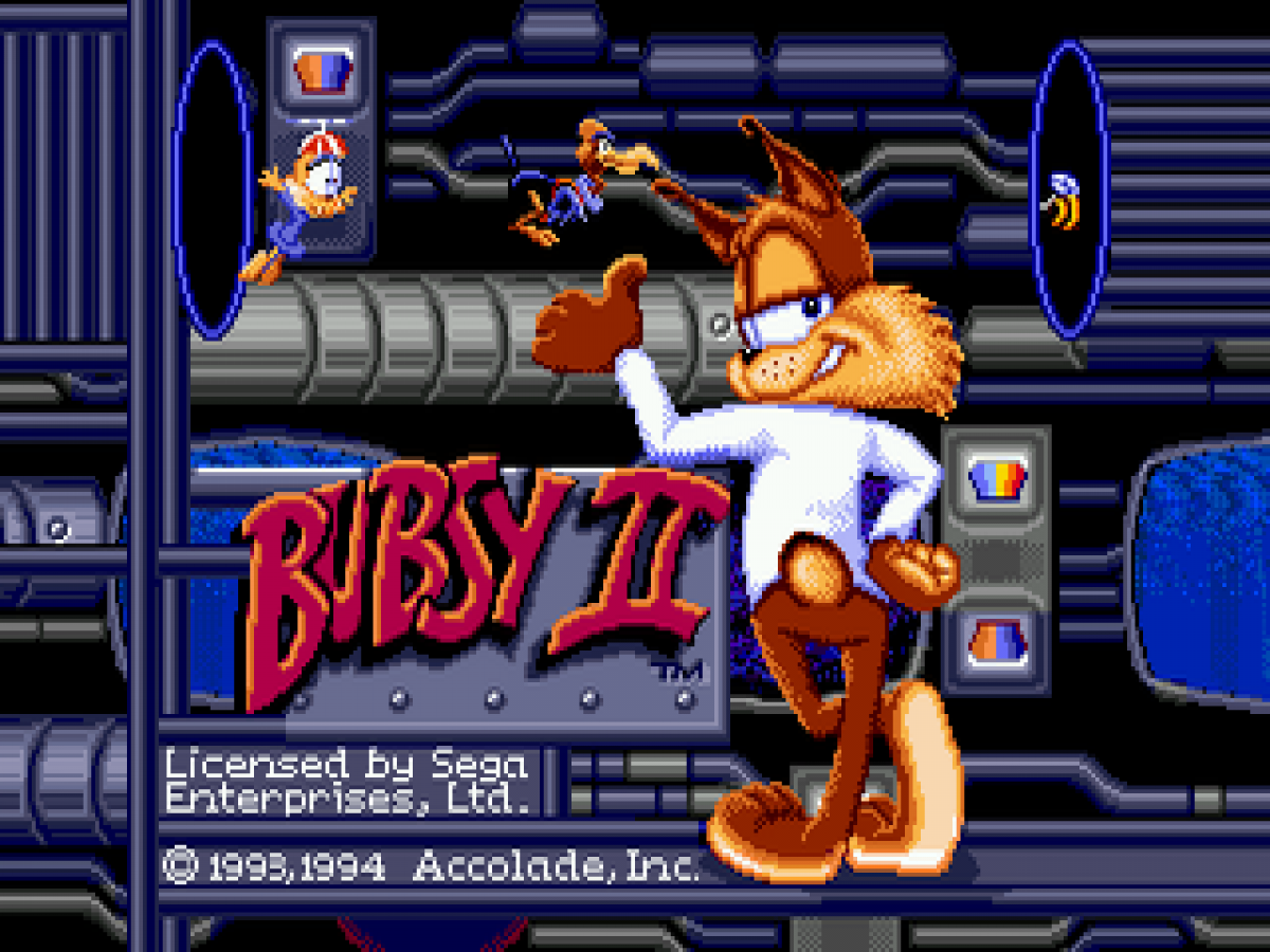 Bubsy II title screen for Sega Genesis (GEN) video game