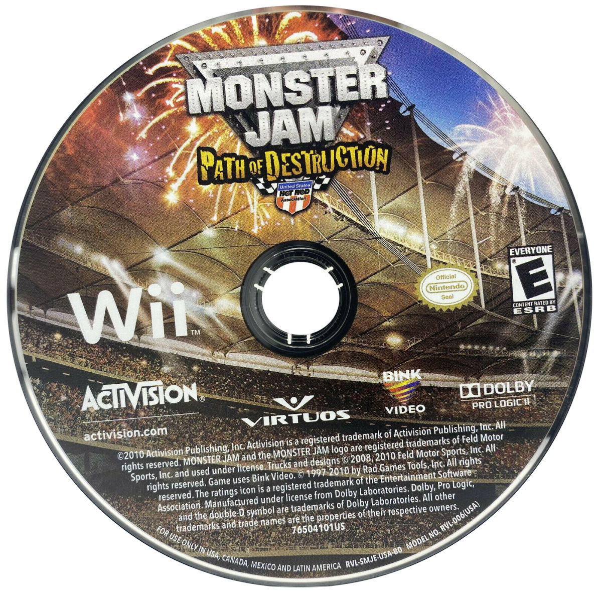 Monster Jam: Path of Destruction – Nintendo Wii (Wii) monster truck racing arcade sports video game disc