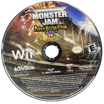 Monster Jam: Path of Destruction – Nintendo Wii (Wii) monster truck racing arcade sports video game disc