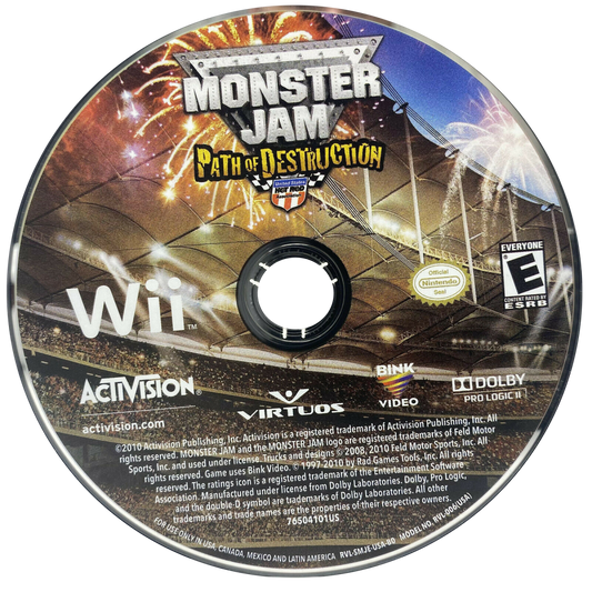 Monster Jam: Path of Destruction – Nintendo Wii (Wii) monster truck racing arcade sports video game disc
