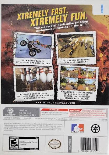 Nitrobike – Nintendo Wii (Wii) motorcycle combat racing arcade video game back of case