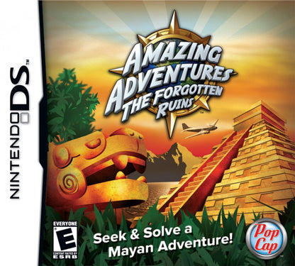 Amazing Adventures The Forgotten Ruins Nintendo DS for puzzle adventure video game fans featuring hidden object gameplay ancient ruins exploration artifact discovery challenging puzzles touch screen controls mystery solving exotic locations brain teasing challenges collectible gaming appeal front cover art