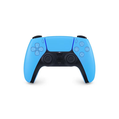 PlayStation 5 DualSense Wireless Controller New Starlight Blue official accessory immersive gaming haptic feedback adaptive triggers built-in microphone create button front of controller