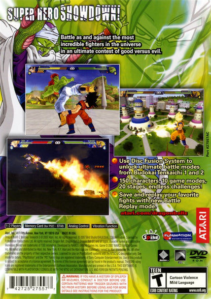 Dragon Ball Z: Budokai Tenkaichi 3 [Greatest Hits] back of case for PlayStation 2 (PS2) anime-based 3D arena fighting video game