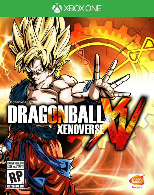 Dragon Ball Xenoverse Xbox One video game, action fighting RPG, anime-based combat, character customization, console title front cover
