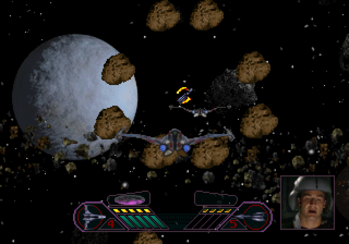 Solar Eclipse Sega Saturn space combat simulator first person starfighter shooter sci fi dogfighting missions cockpit view planetary defense battles cinematic space warfare retro gaming Sega Saturn software video game title gameplay