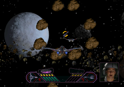 Solar Eclipse Sega Saturn space combat simulator first person starfighter shooter sci fi dogfighting missions cockpit view planetary defense battles cinematic space warfare retro gaming Sega Saturn software video game title gameplay