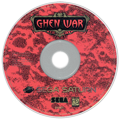 Ghen War Sega Saturn first person mech shooter sci fi combat giant robot warfare futuristic military missions cockpit gameplay arcade style action Sega Saturn exclusive retro gaming software video game title disc