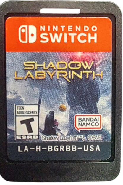 Shadow Labyrinth Nintendo Switch inspired design featuring dark sci fi action adventure aesthetic mysterious maze exploration atmospheric environments challenging combat futuristic secrets immersive platforming gameplay cinematic survival journey presentation cartridge
