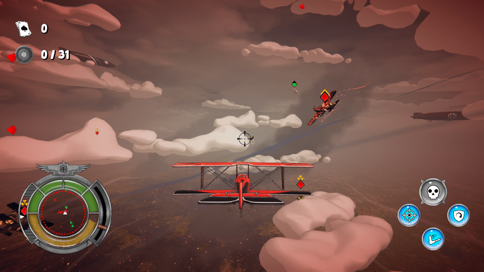 Red Wings Aces of the Sky Baron Edition PAL Import Nintendo Switch inspired design featuring World War I aerial combat action aesthetic vintage fighter aircraft dogfights arcade flight gameplay dramatic wartime missions historical aviation adventure and cinematic sky battles presentation gameplay 