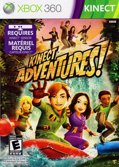 Kinect Adventures cover art for Xbox 360 (X360) motion-controlled party adventure video game