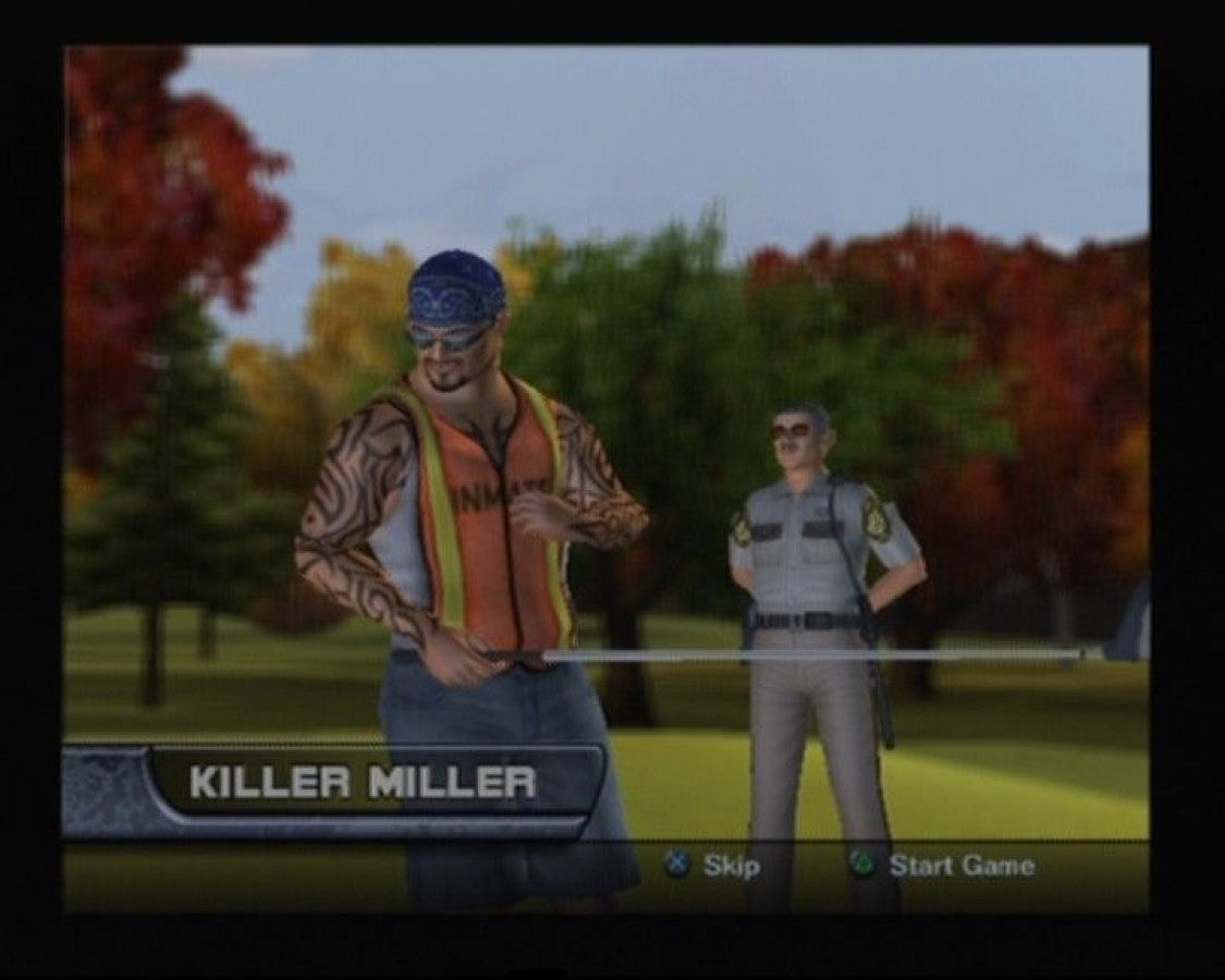 Outlaw Golf 2 – PlayStation 2 (PS2) video game gameplay, comedic golf sports simulation game.