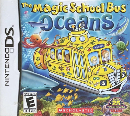The Magic School Bus Oceans Nintendo DS video game, educational adventure gameplay, ocean science learning, family-friendly handheld console title front cover