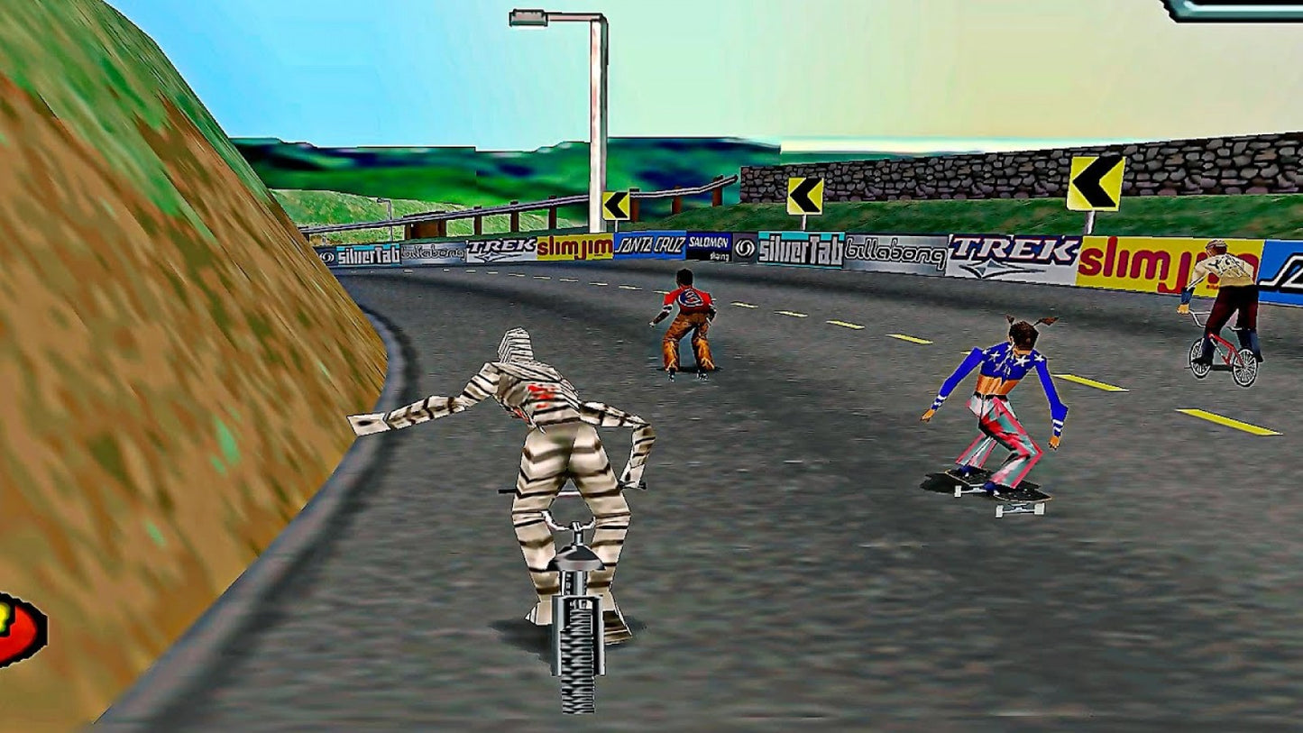 3Xtreme PlayStation 1 extreme sports racing video game inline skating biking skateboarding street luge stunts time trials competition modes gameplay