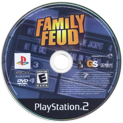 Family Feud disc for PlayStation 2 (PS2) TV-style quiz and party game show video game