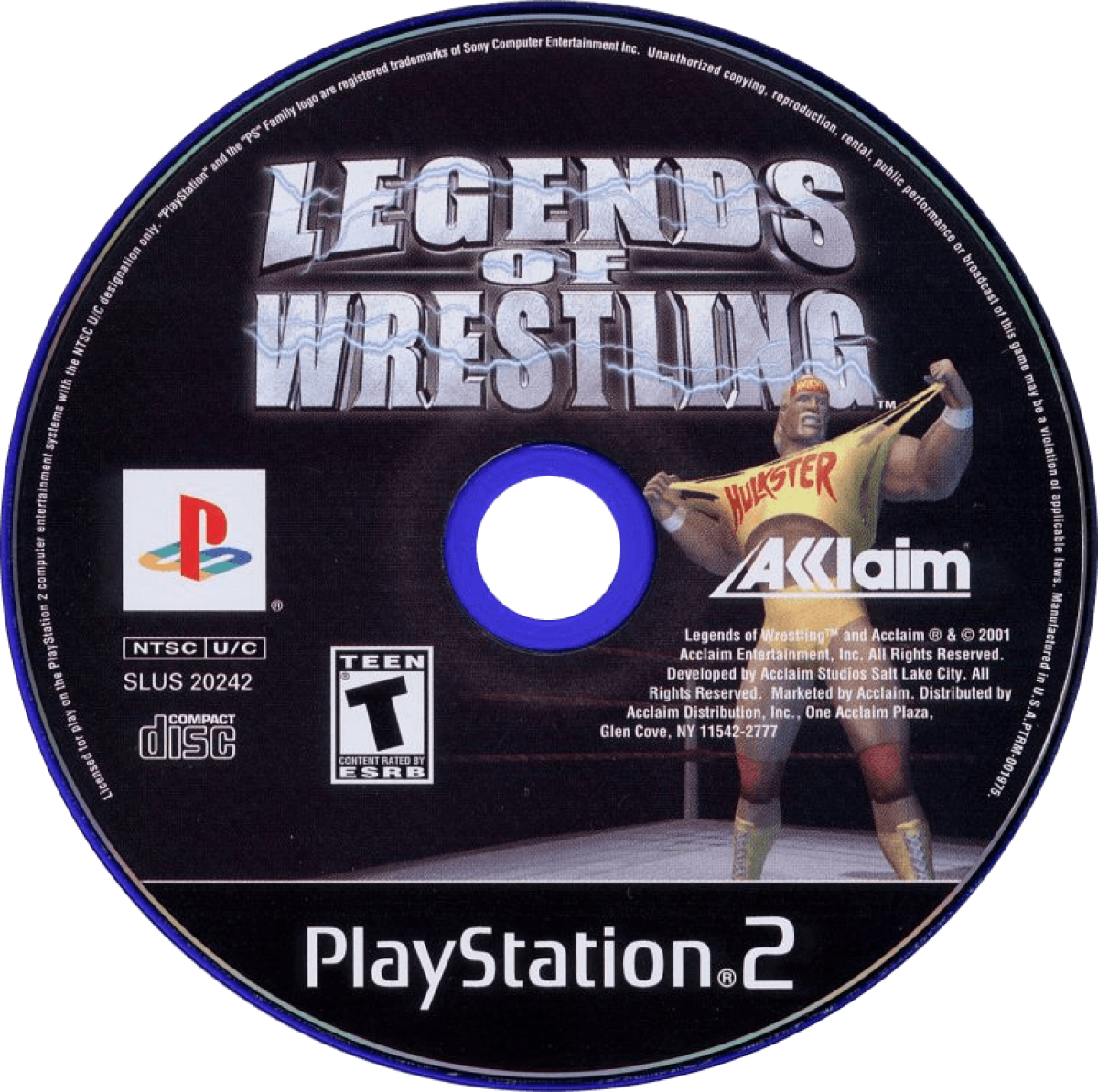 Legends of Wrestling disc art for Playstation 2 (PS2) video game