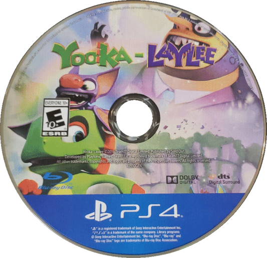 Yooka Laylee game featuring colorful 3D platforming gameplay, open world exploration, and a retro-inspired adventure from the creators of Banjo-Kazooie disk