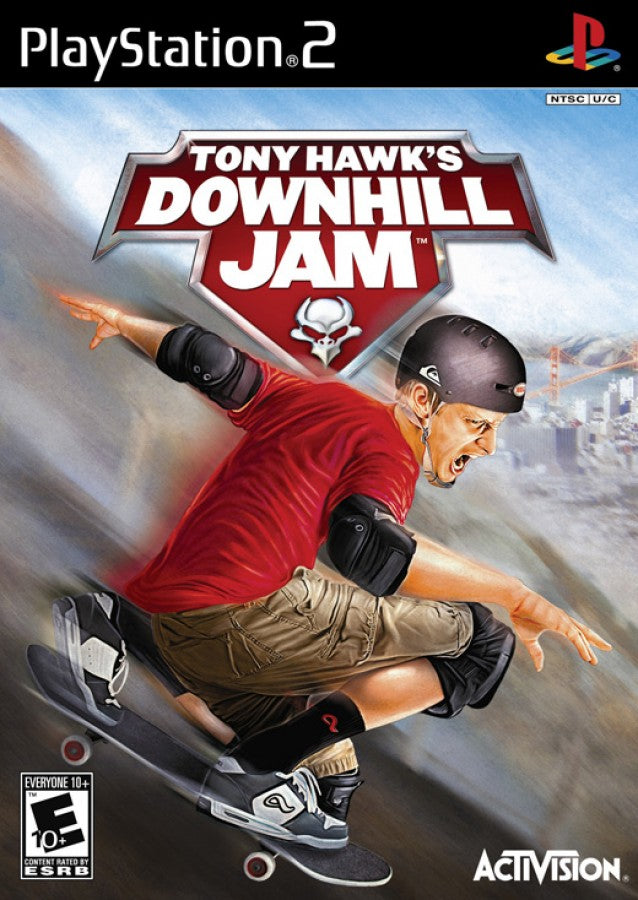 Tony Hawk's Downhill Jam for PlayStation 2 skateboarding racing game fast paced downhill courses trick combos arcade style multiplayer modes cover