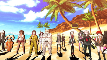 Danganronpa 2 Goodbye Despair PlayStation Vita video game, visual novel adventure, murder mystery investigation, anime-style storytelling, handheld console title gameplay screenshot