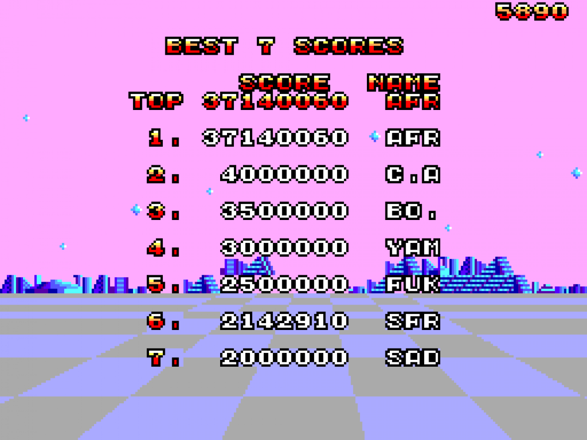 Space Harrier 3D Sega Master System SMS for arcade rail shooter video game fans featuring fast paced 3D action futuristic environments flying combat enemy creatures powerful weapons challenging stages boss battles and classic Sega Master System gameplay collectible retro gaming appeal gameplay