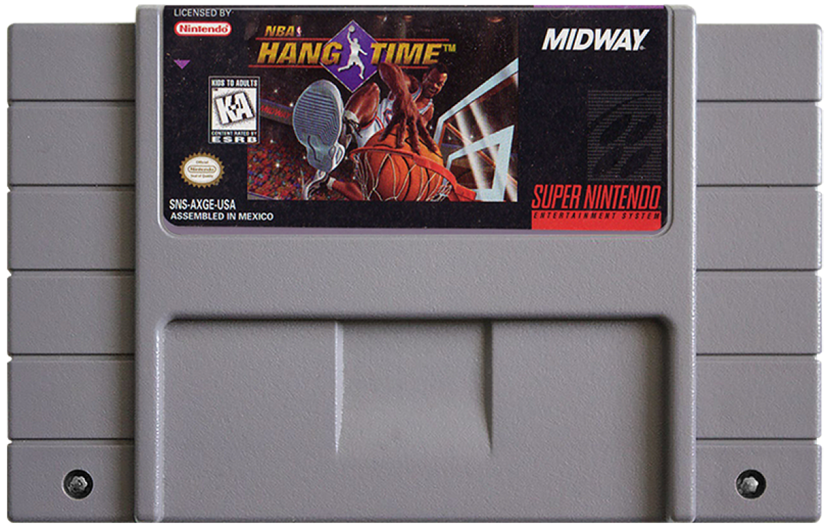 NBA Hang Time cartridge for Super Nintendo Entertainment System (SNES) retro video game