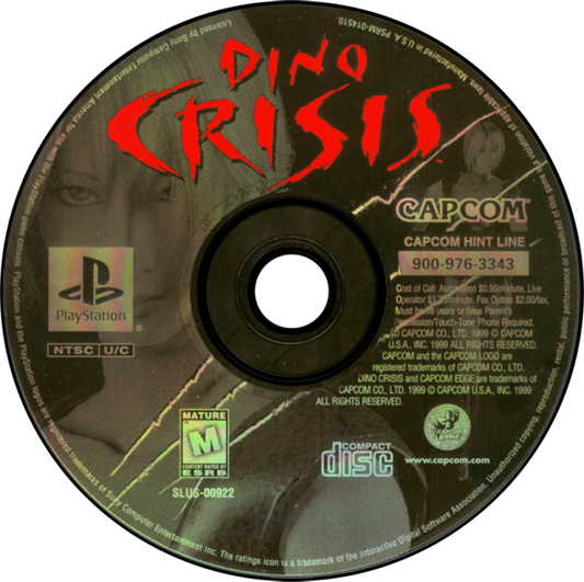 Dino Crisis with Demo Disc PlayStation PS1 for survival horror video game fans featuring dinosaur survival gameplay intense action cinematic storytelling puzzle solving resource management terrifying encounters classic Capcom horror adventure bonus demo disc collectible gaming appeal disc