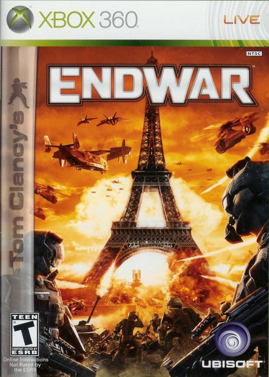 Tom Clancy's EndWar for Xbox 360 real time strategy war game voice command controls modern military units tactical campaign multiplayer modes cover art