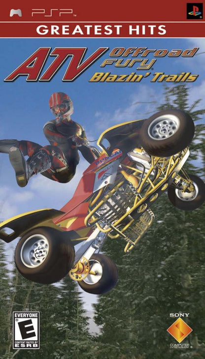 ATV Offroad Fury Blazins Trails Greatest Hits cover art for PlayStation Portable PSP video game