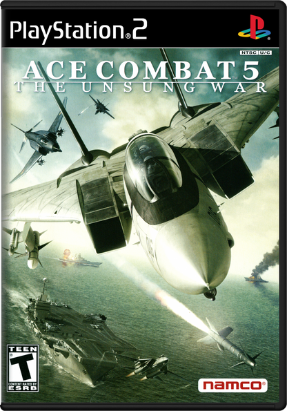 Ace Combat 5: The Unsung War PS2 flight combat video game cover art.