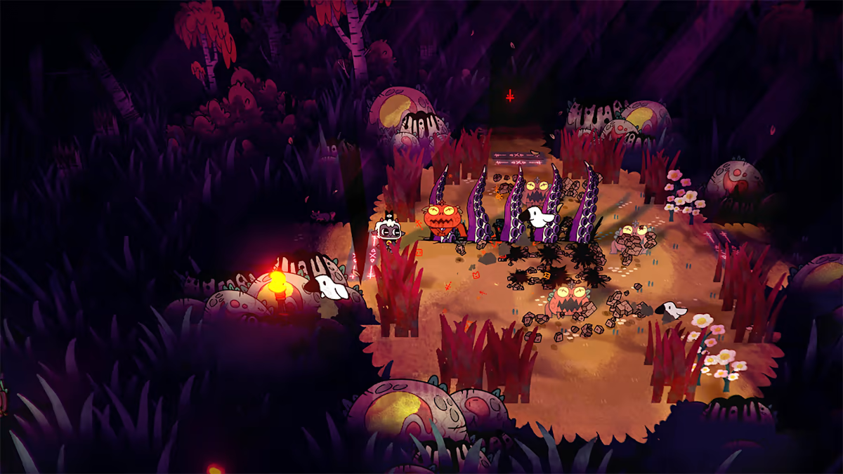 Cult of the Lamb Nintendo Switch NS for video game enthusiasts featuring action adventure roguelike gameplay cult management mechanics dungeon exploration resource gathering base building charming yet dark art style and collectible gaming appeal art gameplay