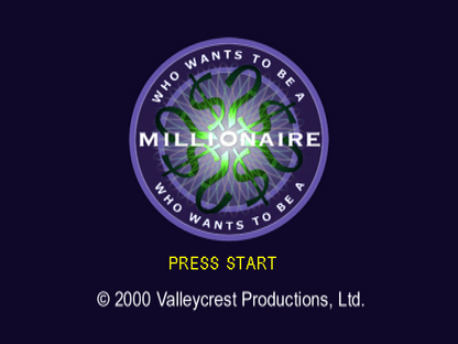 Who Wants To Be A Millionaire: 2nd Edition start screen for PlayStation 1 (PS1) quiz show video game