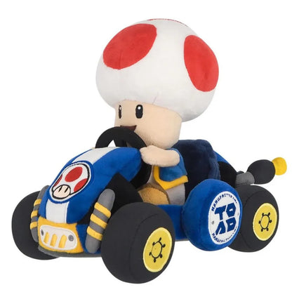 Toad in Kart Plush Nintendo Super Mario collectible for gaming enthusiasts featuring soft plush construction kart racing inspired design iconic Toad character themed merchandise display worthy gaming collectible colorful Nintendo fan item and collectible gaming appeal front