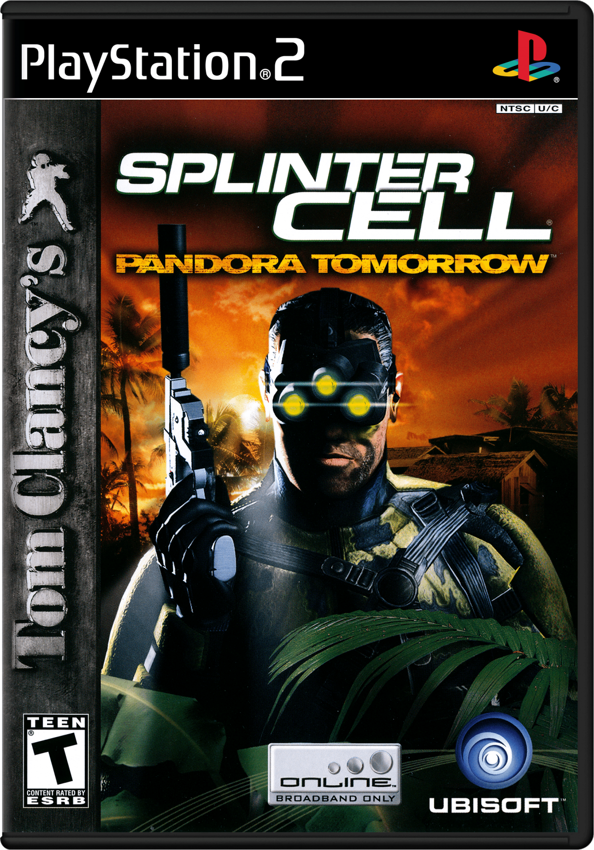 Tom Clancys Splinter Cell Pandora Tomorrow PS2 Sony PlayStation 2 stealth action game Ubisoft tactical espionage gameplay Sam Fisher infiltration stealth mechanics gadgets shadow movement third person stealth missions story driven retro gaming PlayStation 2 software video game title cover art