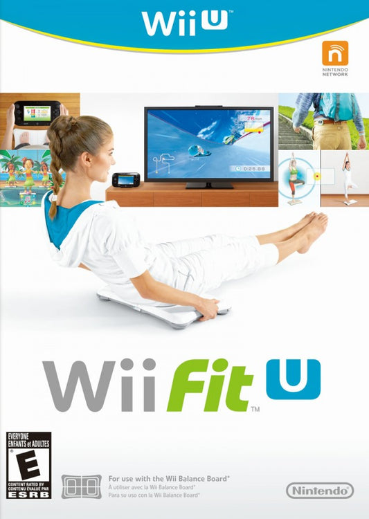 Wii Fit U retro Nintendo Wii U video game Wii Fit fitness exercise balance training motion controls healthy lifestyle mini games family friendly console title Nintendo Wii U release cover art