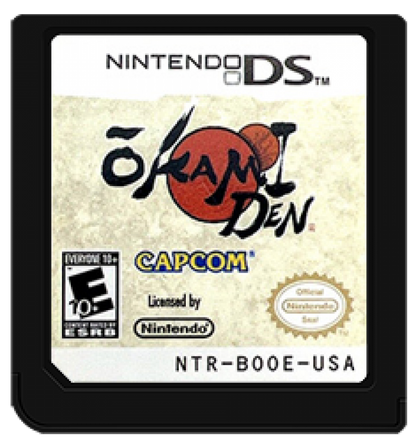 Okami Den game card art for Nintendo DS (DS) video game
