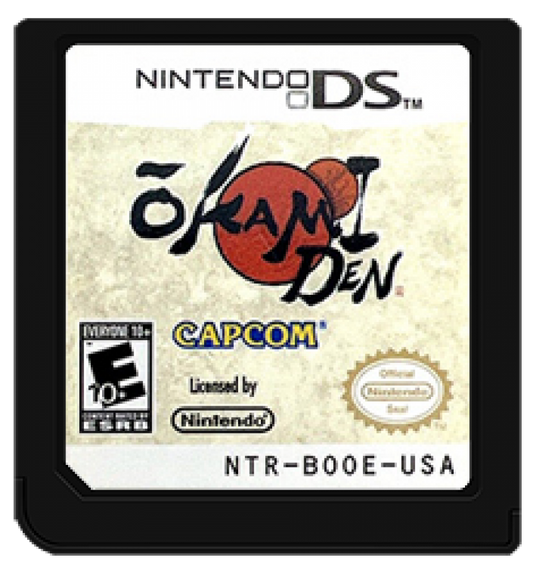 Okami Den game card art for Nintendo DS (DS) video game