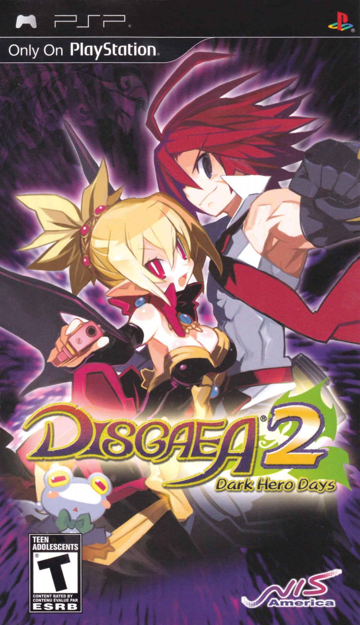 Disgaea 2 Dark Hero Days PSP inspired design featuring tactical role playing adventure aesthetic strategic turn based battles quirky demon world humor deep character customization massive level progression anime inspired visuals and addictive strategy gameplay presentation cover art