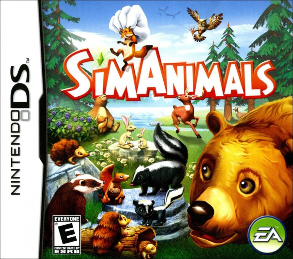 SimAnimals for Nintendo DS with animal interaction and wilderness exploration simulation theme front cover