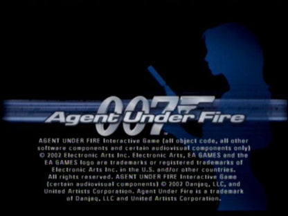 007 Agent Under Fire for Xbox (Xbox), title screen action shooter video game.
