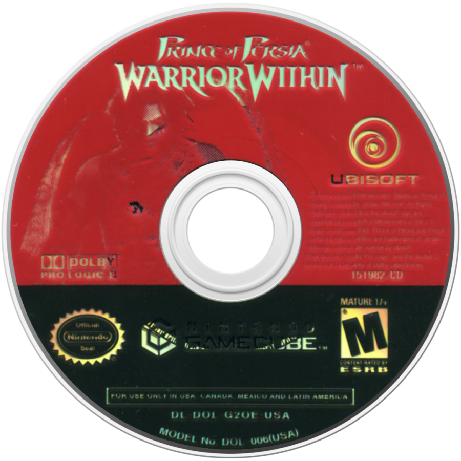 Prince of Persia Warrior Within for GameCube featuring intense action adventure gameplay with dark fantasy themes disc