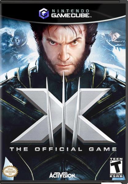X-Men: The Official Game cover art for Nintendo GameCube (GC) superhero action adventure video game
