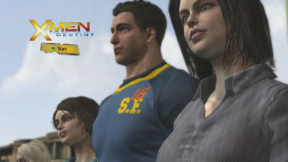X-Men: Destiny start screen for Xbox 360 (X360) action role-playing superhero video game