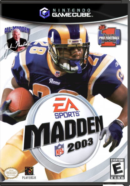 Madden NFL 2003 cover art for GameCube (GC) sports football video game