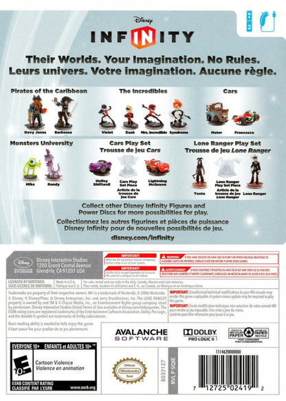 Disney Infinity back cover art for Nintendo Wii (Wii) video game 