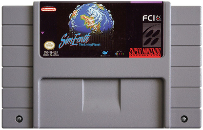 Sim Earth the Living Planet cartridge for Super Nintendo Entertainment System (SNES) retro video game