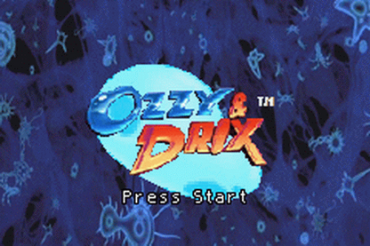 Ozzy and Drix start menu for Game Boy Advance (GBA) video game