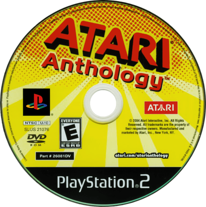 Atari Anthology PlayStation 2 PS2 video game, classic arcade and console game compilation, retro Atari titles collection, console title disc