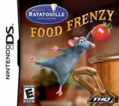 Ratatouille: Food Frenzy cover art for Nintendo DS (DS) animated movie-based puzzle adventure video game