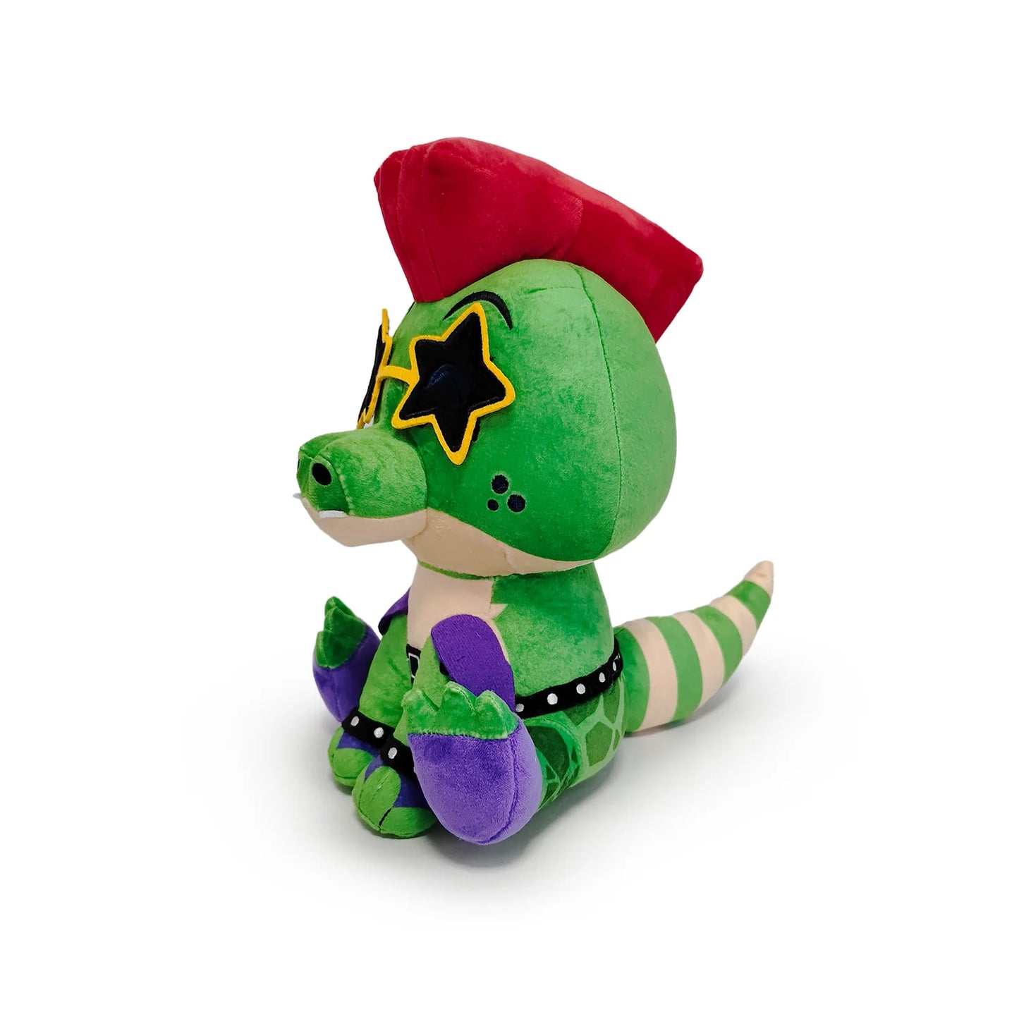 Five Nights at Freddy's Glamrock Monty Sit 9 inch plush toy featuring detailed character design soft stuffed collectible official FNAF merchandise and display plush for fans side view