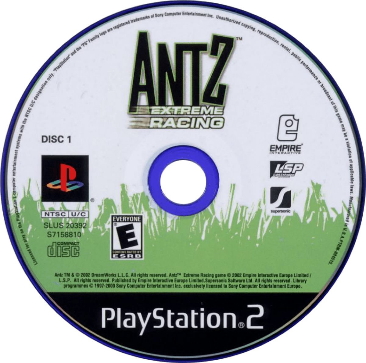 Antz Extreme Racing PS2 racing video game disc